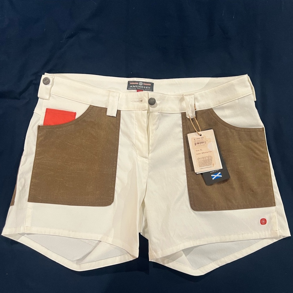 Amundsen field shorts - off white 5 inch inseams. New with tags.
